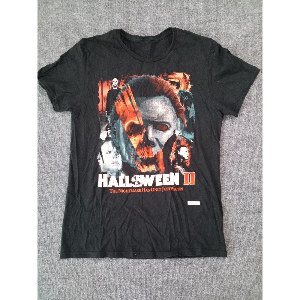Halloween II Michael Myers Horror Movie Graphic T-Shirt Black Men's Medium